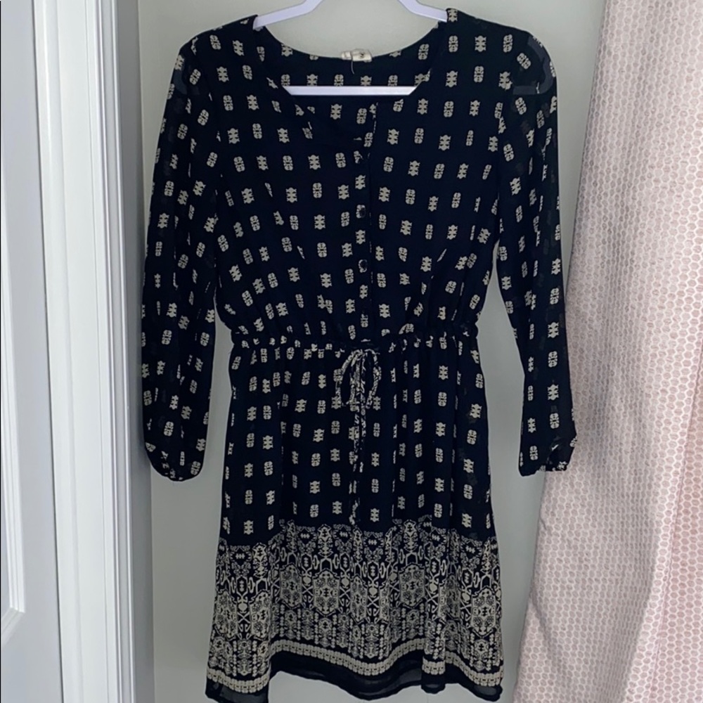 Black Print Mini Dress
